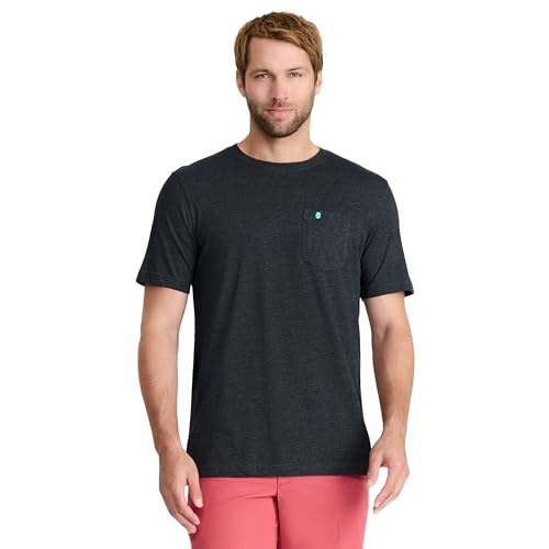 IZOD Herren Saltwater, kurzärmelig, mit Tasche T-Shirt, schwarz, XX-Large von Izod