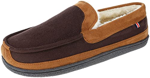 Izod Klassische Mokassin-Hausschuhe für Herren, warm, weich, zum Reinschlüpfen, Dunkelbraun, 13-14 Izod Klassische Mokassin-Hausschuhe für Herren, warm, weich, zum Reinschlüpfen, Dunkelbraun, 13-14 von Izod