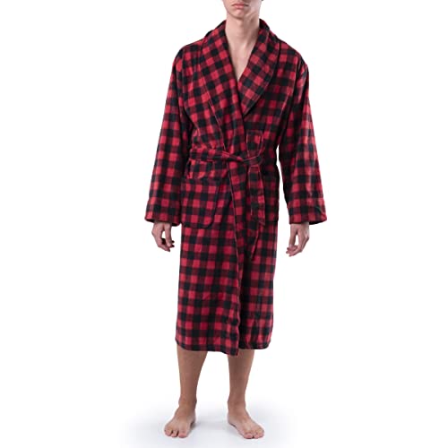 Izod Men's Printed Microfleece Robe Bathrobe, Red, One Size von Izod