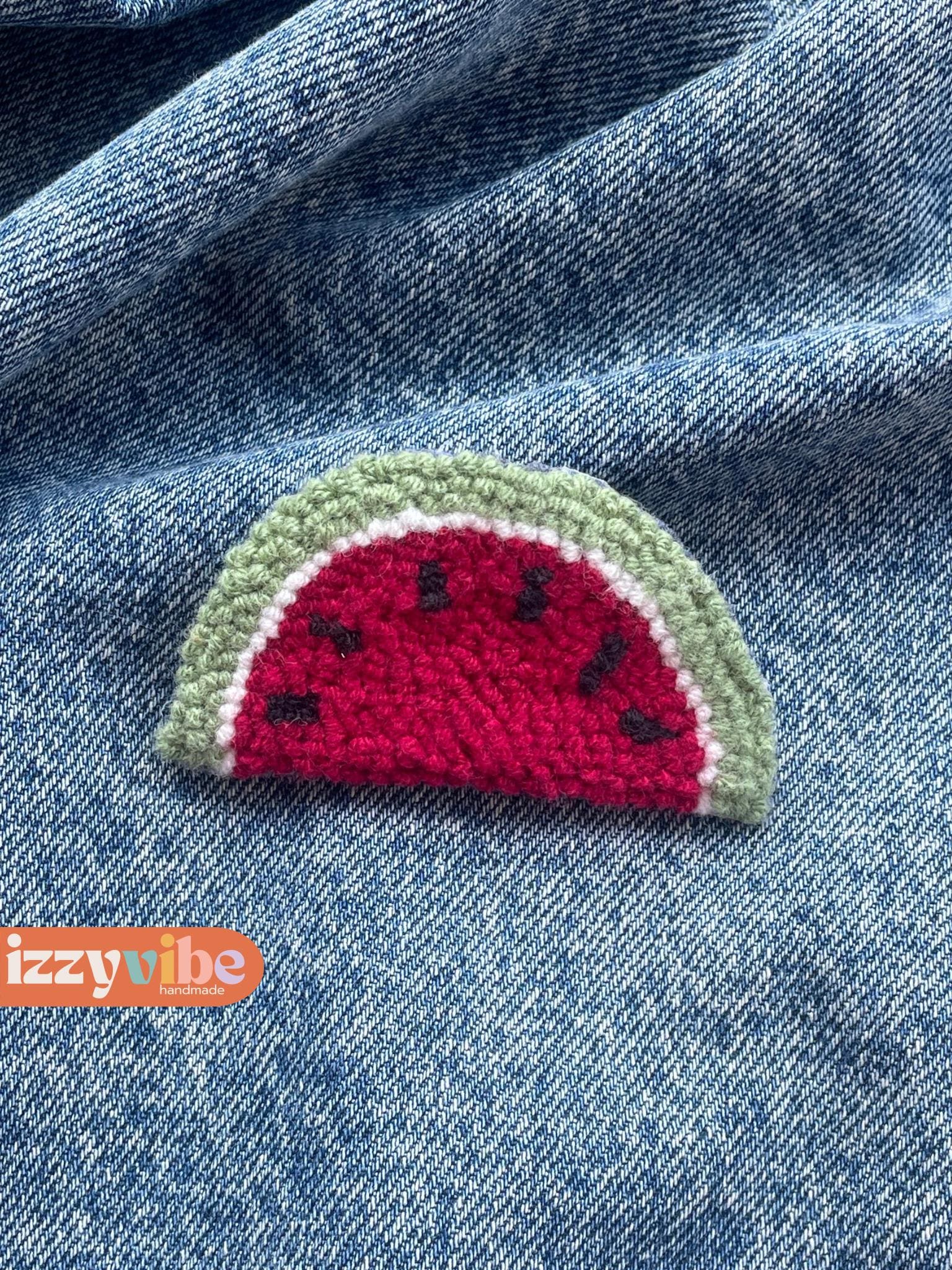 Wassermelone Pin Punch Needle - Anstecker Aus Wolle Handmade Wassermelone Pin Punch Needle - Anstecker Aus Wolle Handmade von IzzyVibeShop
