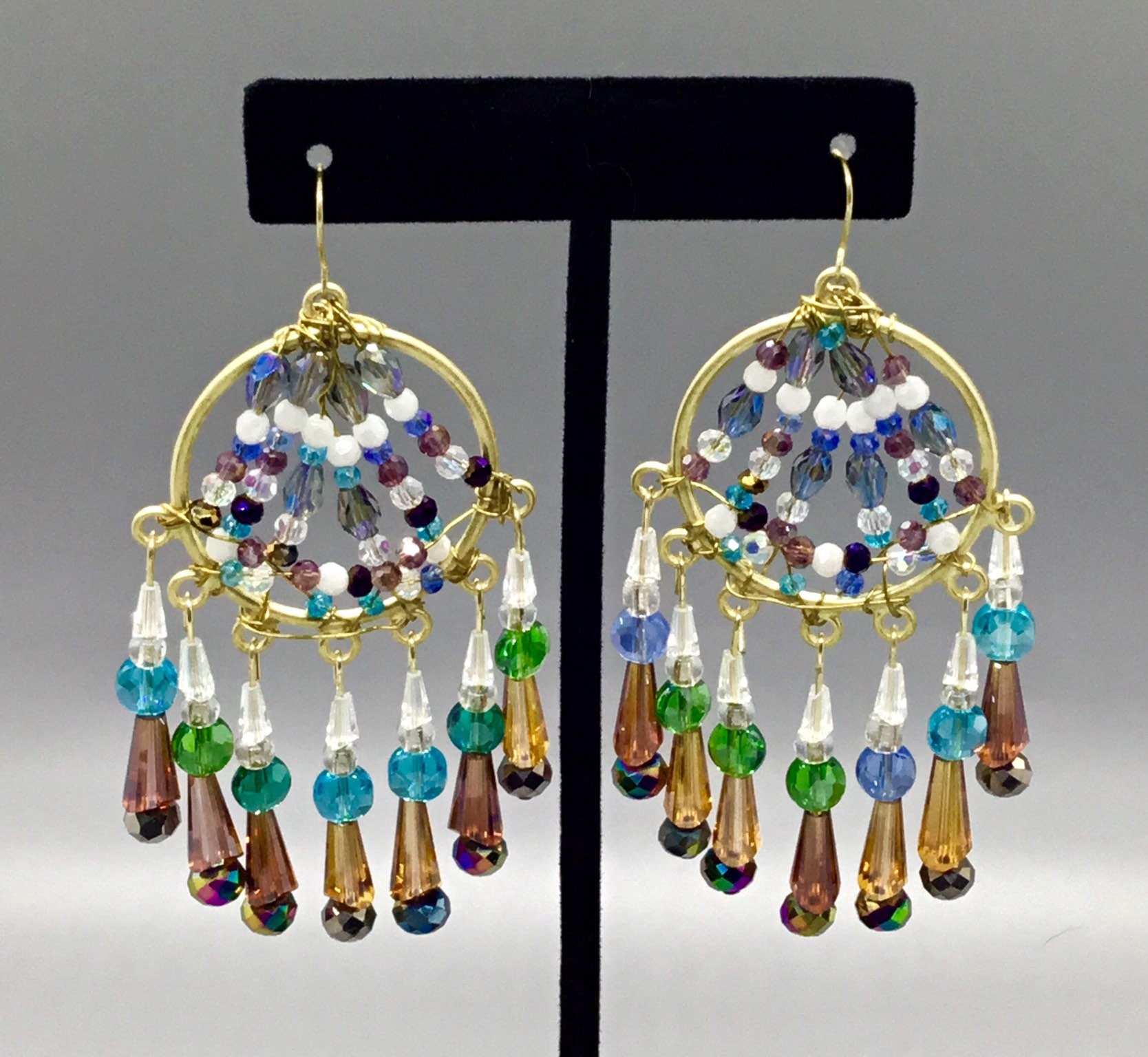 Goldkristallperlendschaufel | Kronleuchter Wie Ohrringe von IzzysBuriedTreasures