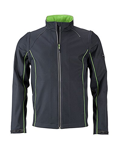 Men`s Zip-Off Softshell Jacket, Größe:3XL, Farbe:Iron Grey-Green von J+N