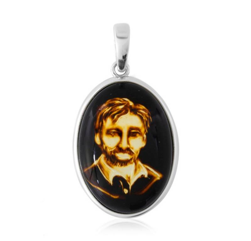 Cavill Kettenanhänger Cavill Bernsteinanhänger 10,0 ct Sterling Silber oval Braun-Schwarz (1-tlg) von Cavill