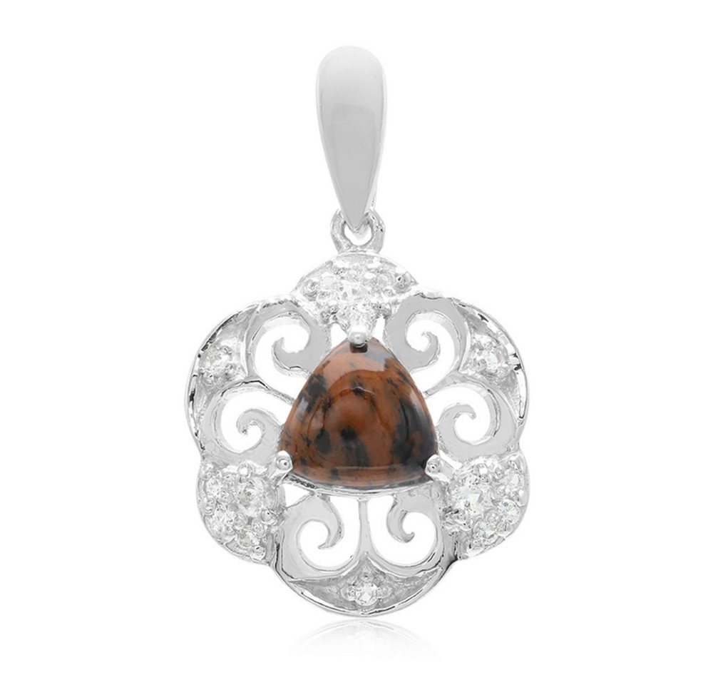 Cavill Kettenanhänger Cavill Anhänger 925 Silber mit 1,57 ct Mahagoni-Obsidian und Topas (1-tlg) von Cavill