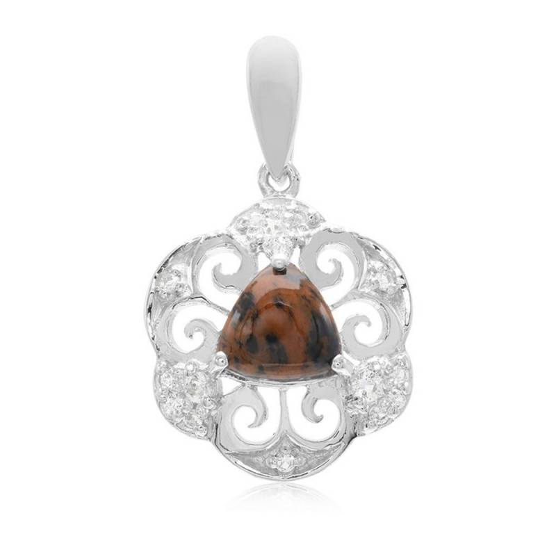 Cavill Kettenanhänger Cavill Anhänger 925 Silber mit 1,57 ct Mahagoni-Obsidian und Topas (1-tlg) von Cavill