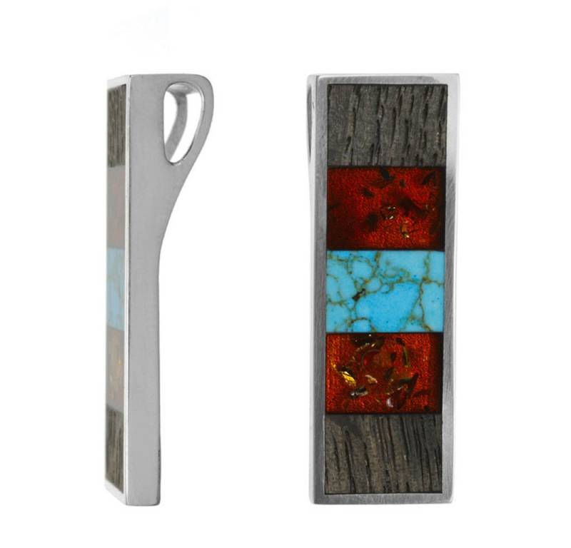 Cavill Kettenanhänger Cavill Anhänger Echtschmuck 3,75 ct Bernstein & Türkis Silber (1-tlg) von Cavill