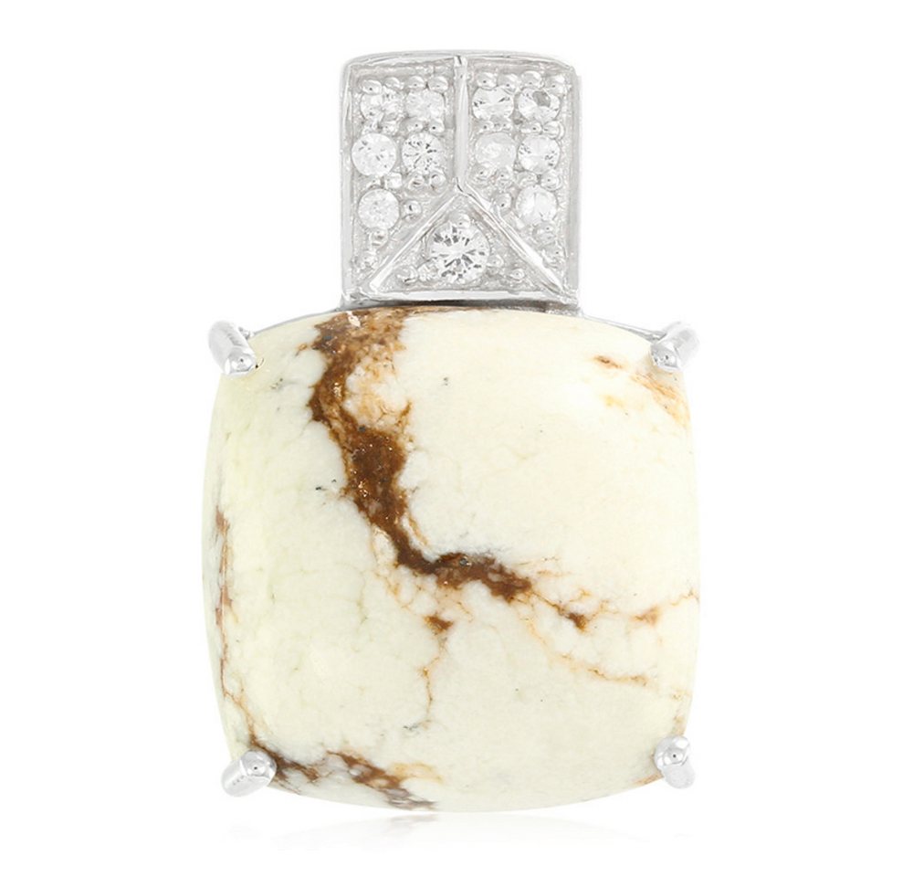 Cavill Kettenanhänger Cavill Magnesit Anhänger 15,62 ct Kissen-Cabochon Silber mit Topasen (1-tlg) von Cavill