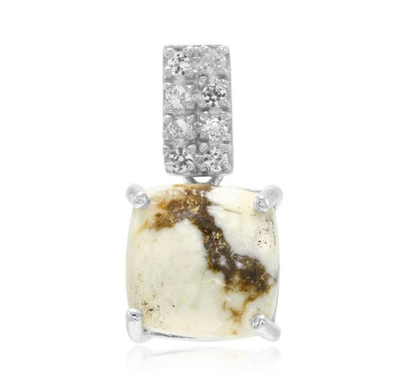 Cavill Kettenanhänger Cavill Magnesit Silberanhänger 4,05 ct Kissen & 0,22 ct Weißtopas (1-tlg) von Cavill