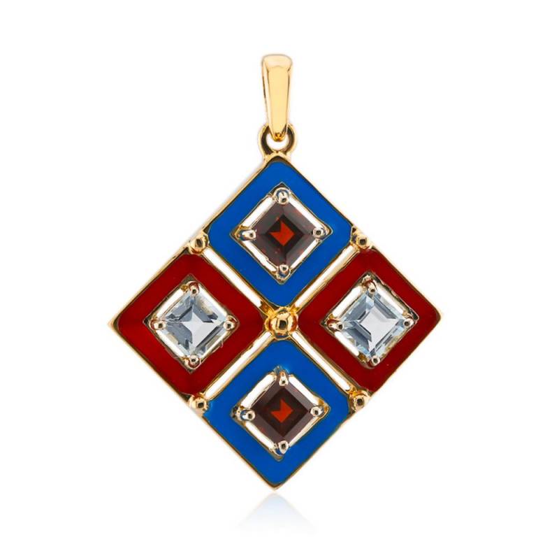 Cavill Kettenanhänger Cavill 925 Sterlingsilber vergoldet Anhänger Rhombus Topas 1,56 ct (1-tlg) von Cavill