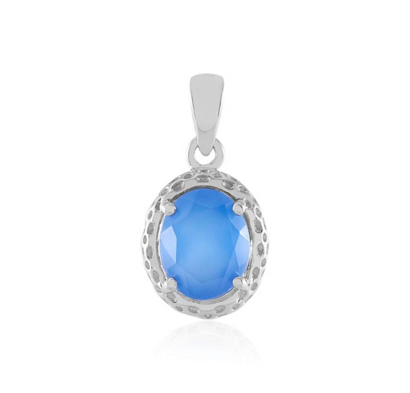 Cavill Kettenanhänger Cavill blauer Chalzedon 2,22 ct Ovalschliff 925 Silber Anhänger (1-tlg) von Cavill