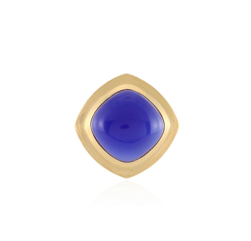 Cavill Kettenanhänger Blauer Chalzedon 7,37 ct Silberanhänger vergoldet, Kissen-Cabochon (1-tlg) von Cavill