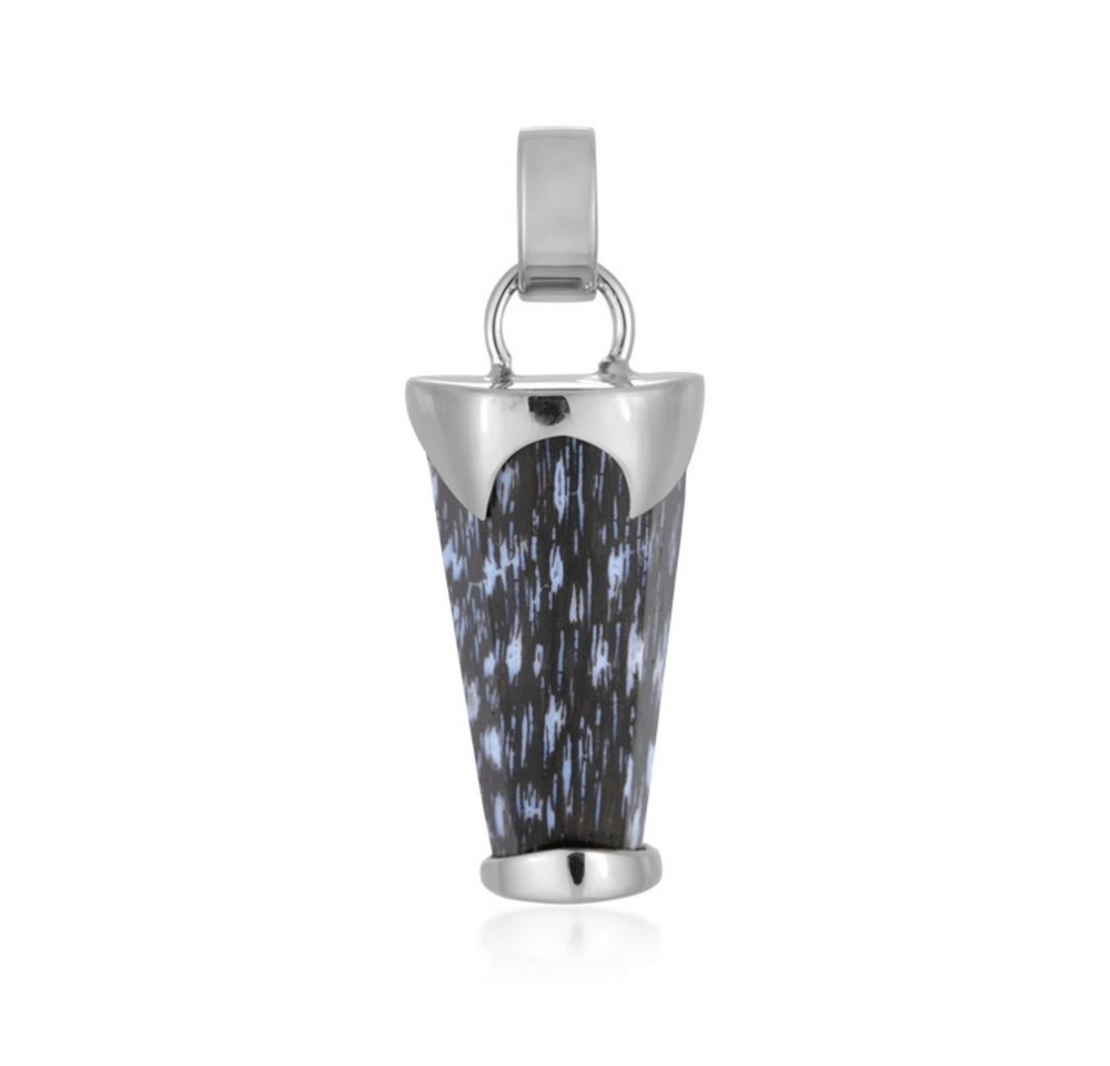 Cavill Kettenanhänger versteinertes Jambi-Palmenholz, 10 ct, 925 Silber, platin, Bali Design (1-tlg) von Cavill