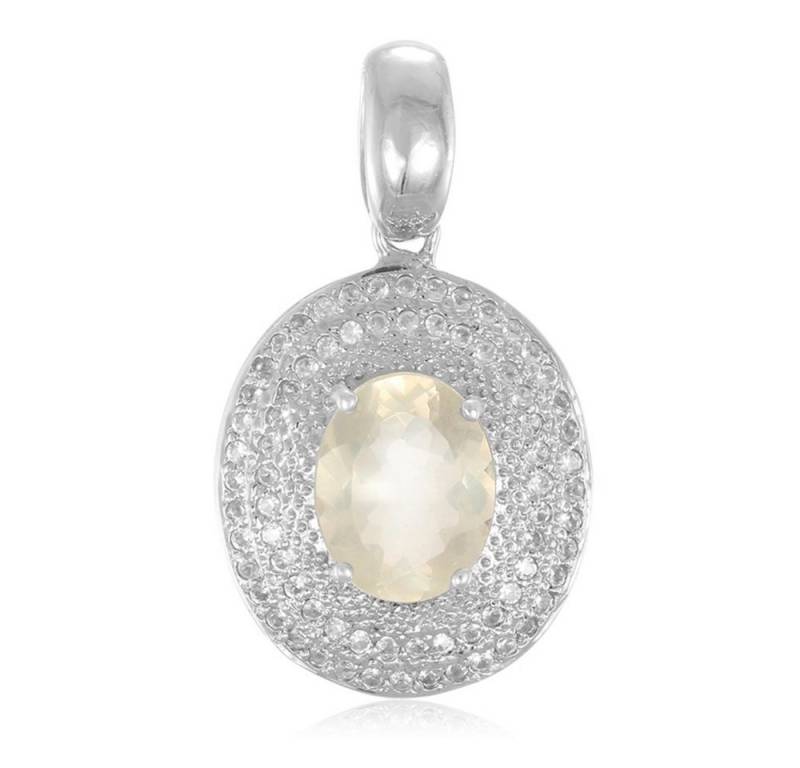 Cavill Kettenanhänger Cavill Silberanhänger 1,46 ct Orthoklas Ovalschliff, 146 Zirkone (1-tlg) von Cavill