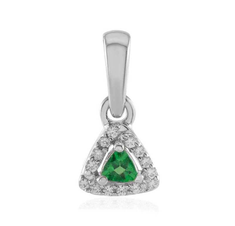Cavill Kettenanhänger Cavill Silberanhänger 0,09 ct Tsavorit & 14 Zirkonia, Dreieck (1-tlg) von Cavill
