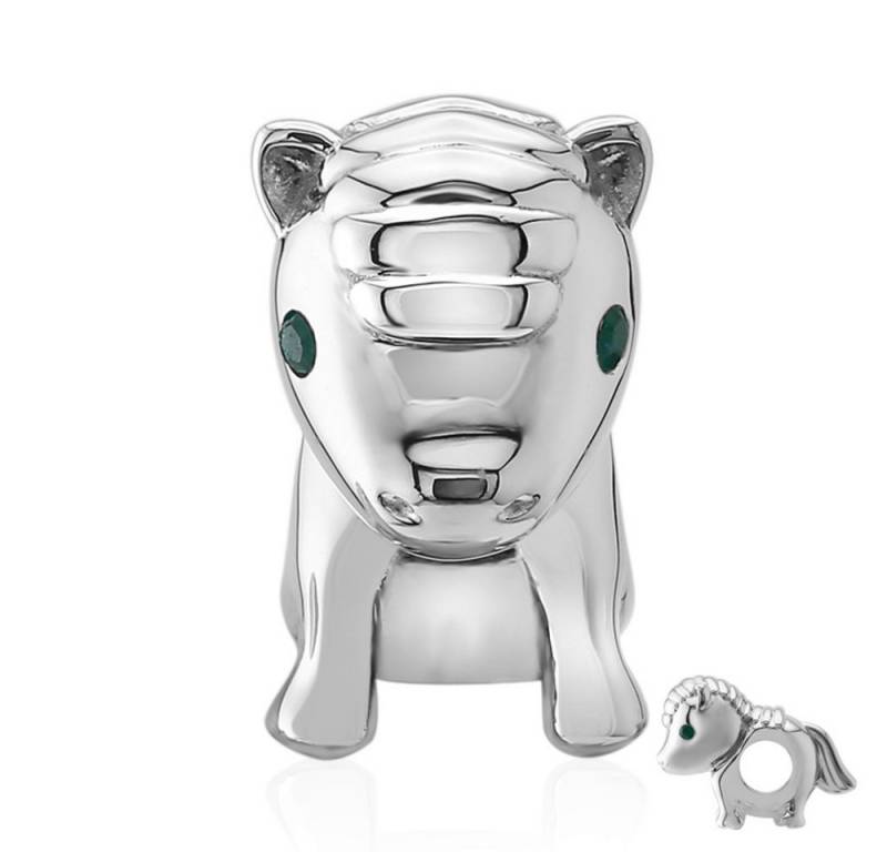 Cavill Kettenanhänger Cavill Silberanhänger Tierfigur mit 0,02 ct Sambia-Smaragd grün (1-tlg) von Cavill