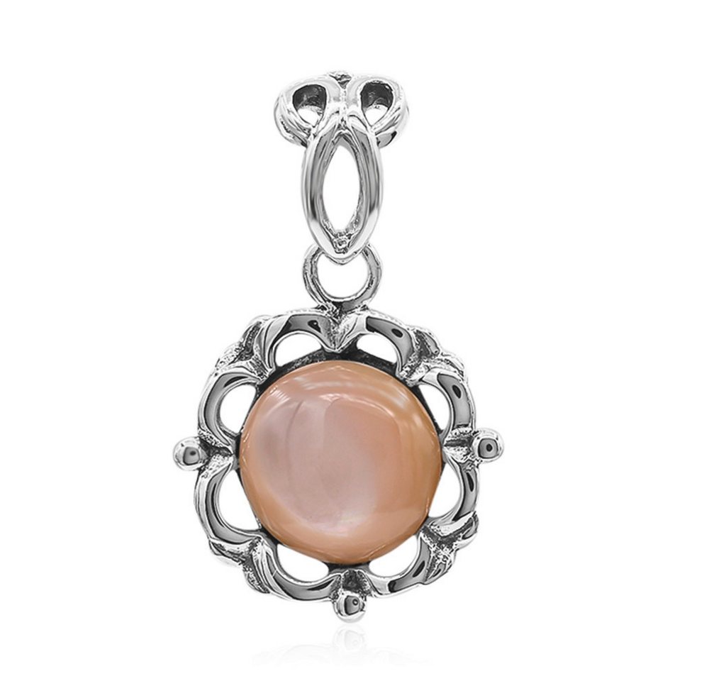 Cavill Kettenanhänger Perlmutt-Silberanhänger Damen 925 Sterling Silber, rosa, rund (1-tlg) von Cavill