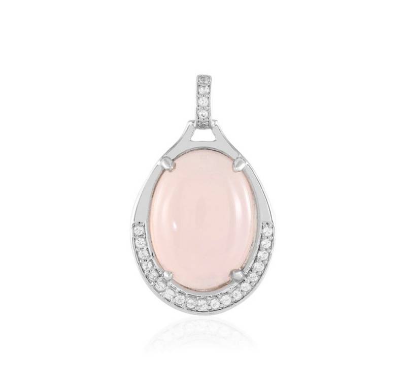 Cavill Kettenanhänger Cavill 13,38 ct rosa Chalzedon & 24 Topase, Sterlingsilber Tropfen (1-tlg) von Cavill