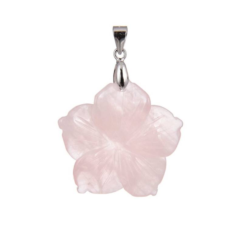 Cavill Kettenanhänger Cavill 925 Sterling Silber Rosenquarz 25 ct Blüten Schmuck (1-tlg) von Cavill