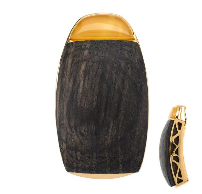 Cavill Kettenanhänger Cavill Silberanhänger 20,8 ct Bernstein & Mooreiche, vergoldet, Oval (1-tlg) von Cavill