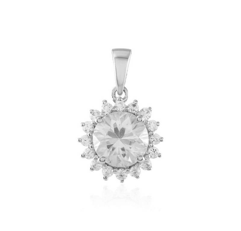 Cavill Kettenanhänger Cavill Zirkon-Silberanhänger 2,44 ct Rundschliff, Halo Design (1-tlg) von Cavill