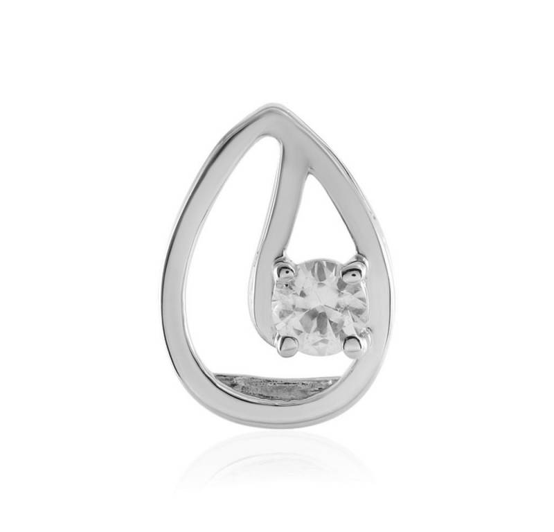 Cavill Kettenanhänger Cavill Weißer Saphir 0,25 ct Anhänger Silber tropfenförmig plattiert (1-tlg) von Cavill