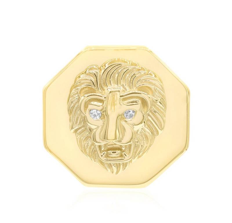 Cavill Kettenanhänger Ring Sterlingsilber vergoldet mit Zirkon 0,016 ct Löwenmotiv (1-tlg) von Cavill