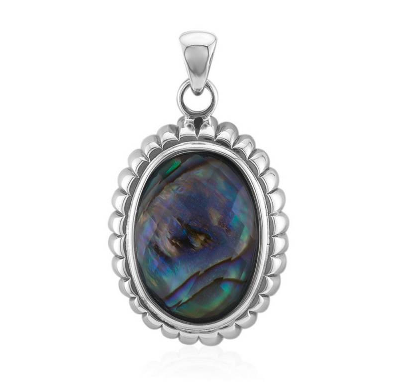 Cavill Kettenanhänger Cavill Edelsteinanhänger 925 Silber, 5,26 ct Weißer Quarz, Abalone (1-tlg) von Cavill