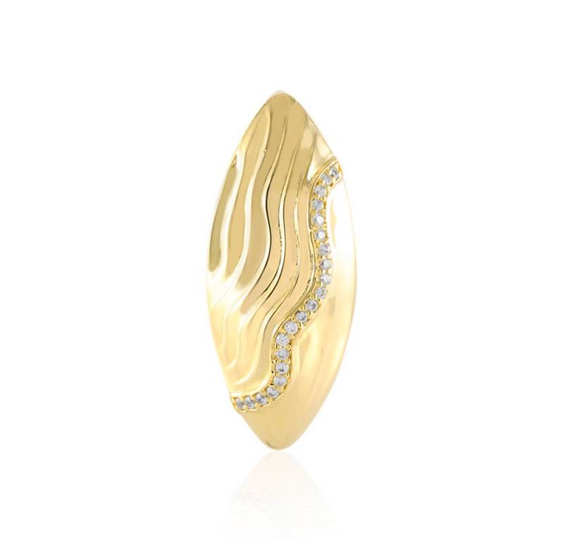 Cavill Kettenanhänger Cavill Zirkon Anhänger 0,27 ct vergoldet, 925 Silber, Wellenmuster (1-tlg) von Cavill