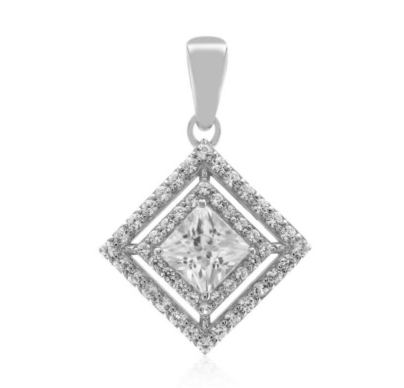 Cavill Kettenanhänger Cavill Zirkon 1,47 ct Prinzess Schliff, platin Silberanhänger (1-tlg) von Cavill