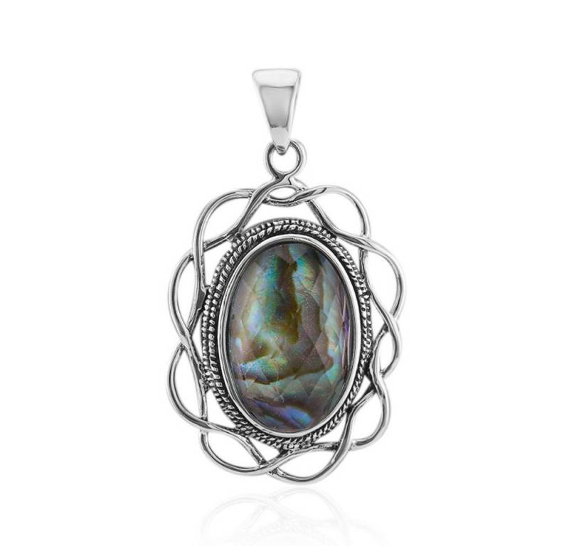 Cavill Kettenanhänger Cavill 7,51 ct Quarz & Abalone Muschel Silberanhänger 925 Damenschmuck (1-tlg) von Cavill