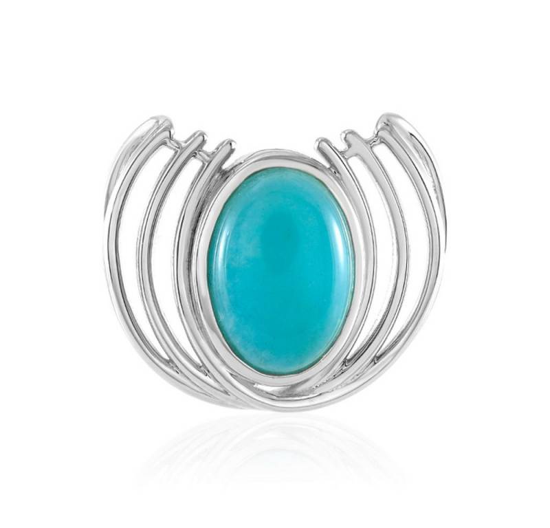 Cavill Kettenanhänger Cavill Amazonit 5,48 ct Oval Silberanhänger 925er platinziert Damen (1-tlg) von Cavill