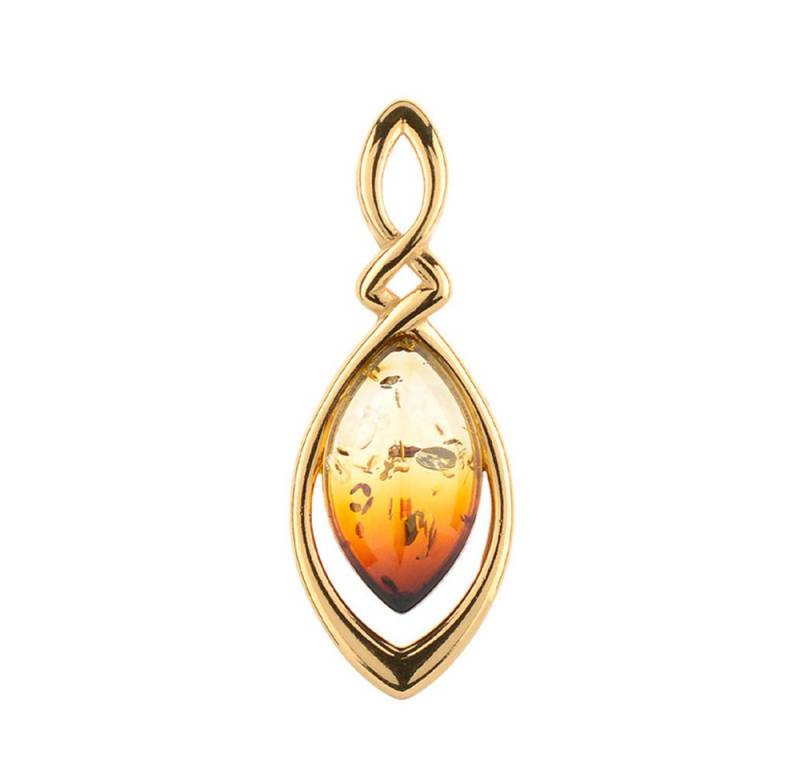 Cavill Kettenanhänger Cavill Bernstein Anhänger 1,38 ct, Marquise, vergoldet, Silber (1-tlg) von Cavill