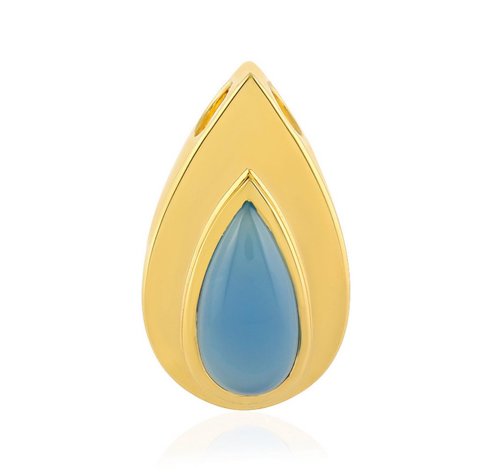 Cavill Anhänger Set Indischer blauer Chalcedon-Anhänger aus vergoldetem Silber, 6ct (1-tlg) von Cavill