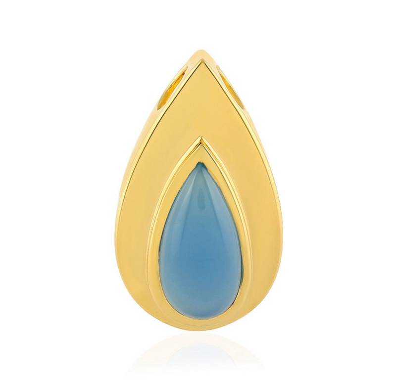 Cavill Kettenanhänger Cavill Blauer Chalzedon 6,08 ct Tropfen, Silber goldplattiert, Damen (1-tlg) von Cavill