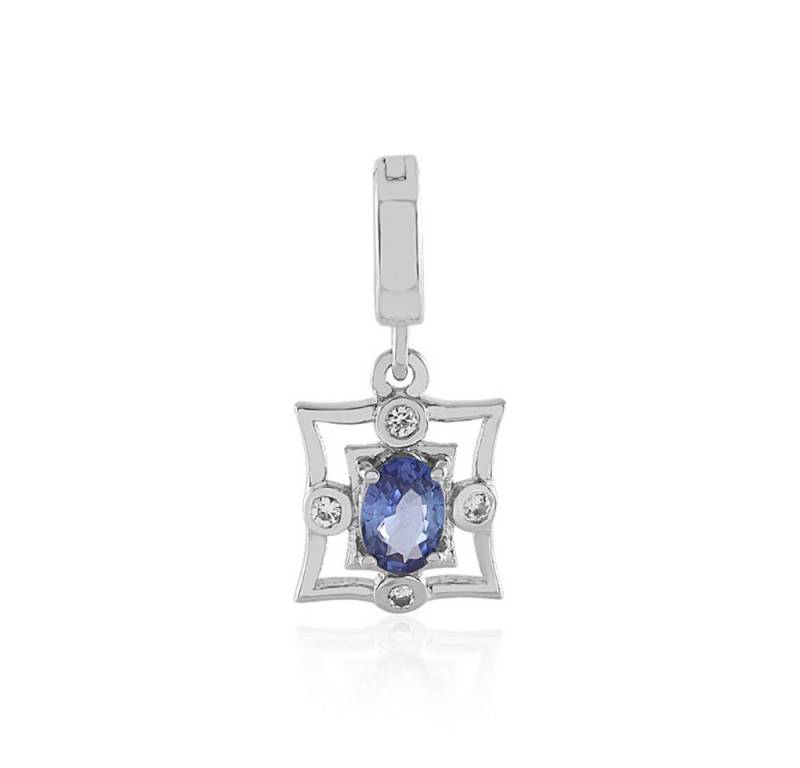 Cavill Kettenanhänger Cavill Silberanhänger 21x10 mm blauer Ceylon- & Madagaskar-Saphir (1-tlg) von Cavill