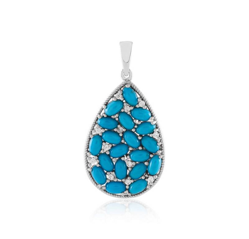 Cavill Kettenanhänger Cavill Sleeping Beauty Türkisanhänger 4,50 ct Silber platinbeschichtet (1-tlg) von Cavill