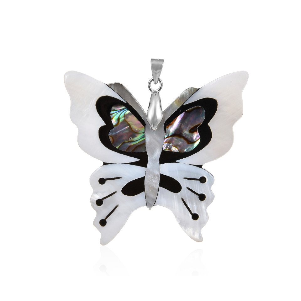 Cavill Anhänger Set Schmetterling Abalone & Perlmutt 925 Silber Anhänger (1-tlg) von Cavill