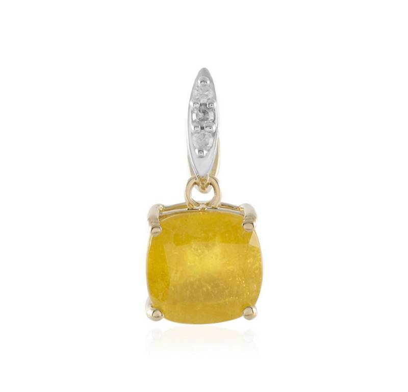 Cavill Kettenanhänger Cavill 9 Karat Gelbgold Anhänger mit 1,08 ct gelbem Saphir & Diamanten (1-tlg) von Cavill