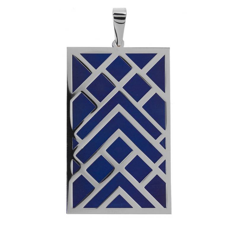 Cavill Kettenanhänger Cavill Herren Titananhänger 925 Sterling Silber, Blau, Rechteckig (1-tlg) von Cavill