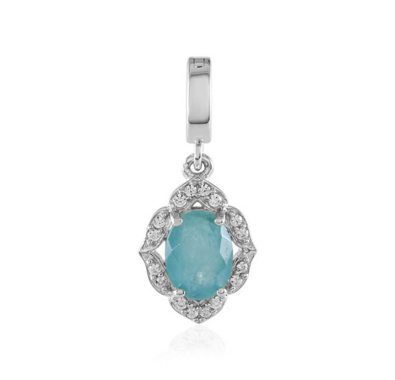 Cavill Kettenanhänger Silberanhänger 4,10 ct Grandidierit & Zirkon, ovalschnitt, Clip (1-tlg) von Cavill