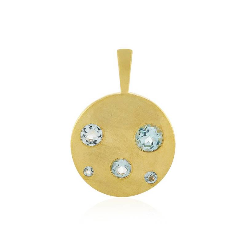 Cavill Anhänger Set Madagaskar Himmelblauer Topas Goldplattierter Anhänger, 1,21ct (1-tlg) von Cavill