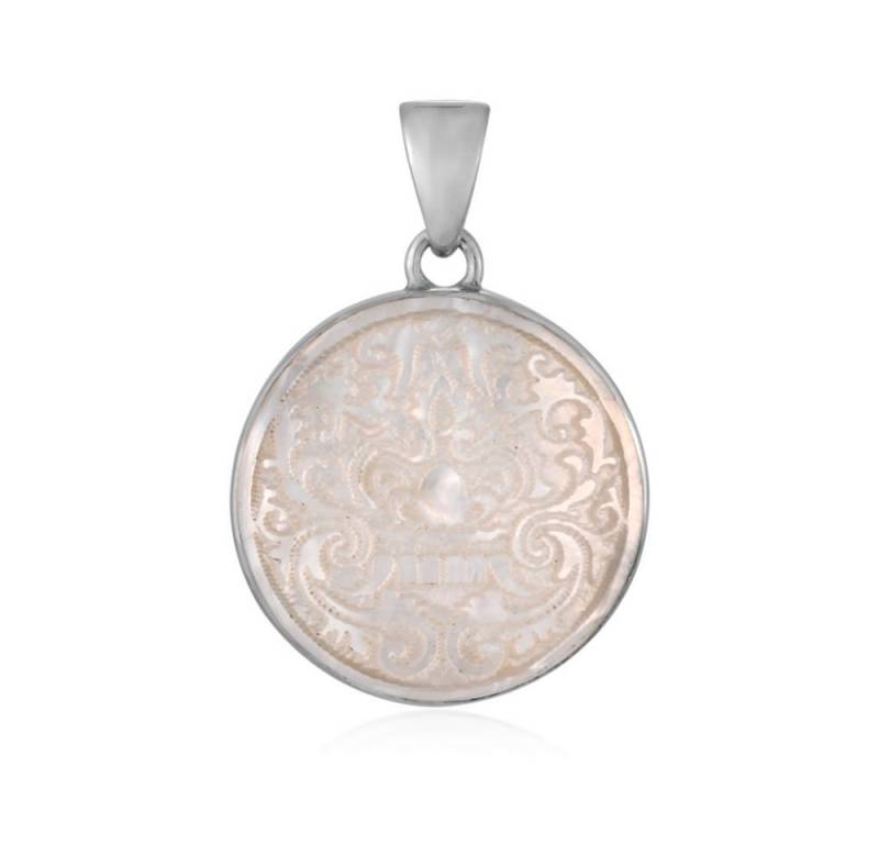Cavill Kettenanhänger Cavill Sterling Silber Anhänger Bali Barong, Perlmutt, rund 23 mm (1-tlg) von Cavill