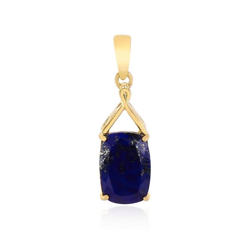Cavill Kettenanhänger Lapislazuli Anhänger 5,11 ct, 925er Silber vergoldet, rechteckig (1-tlg) von Cavill
