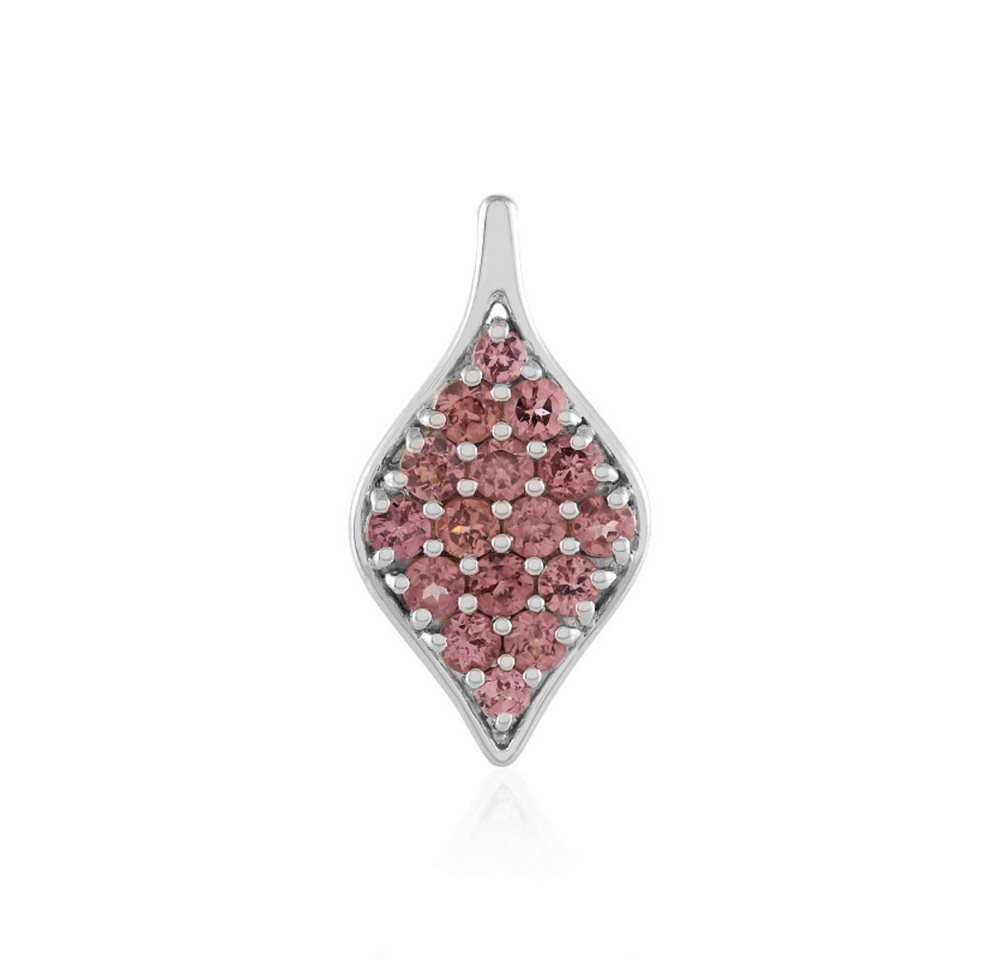 Cavill Kettenanhänger Granat 1,66 ct Silberanhänger 925 Sterlingsilber plattiert rosa Blatt (1-tlg) von Cavill