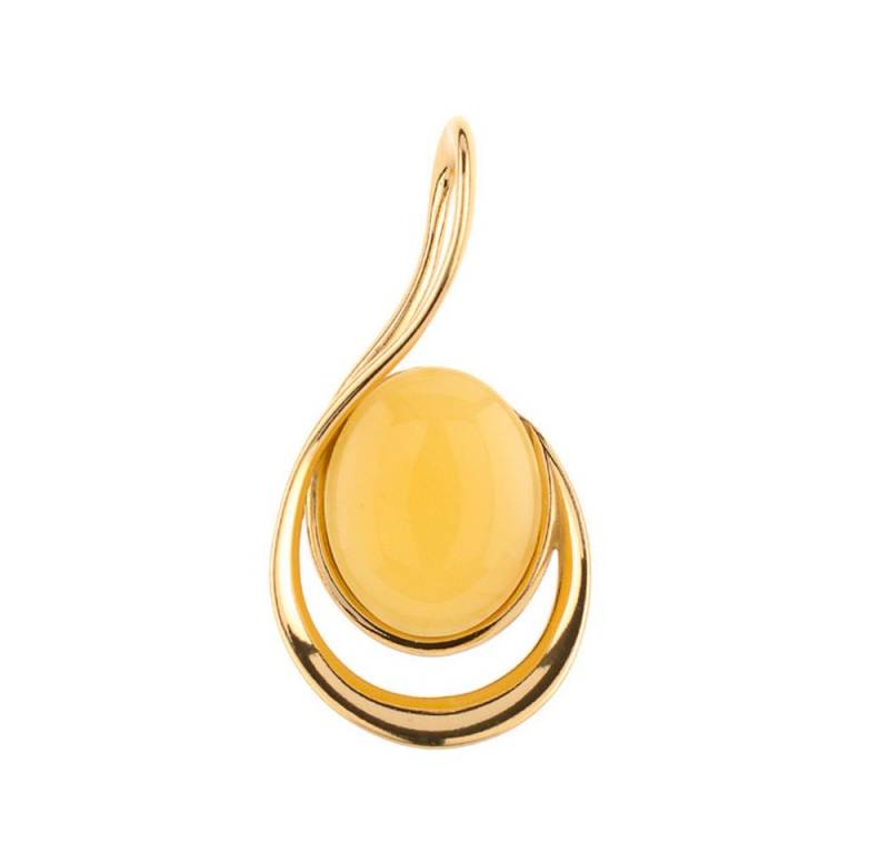 Cavill Kettenanhänger Cavill 2,33 ct Milky Bernstein, goldplattiert, Sterlingsilber Oval (1-tlg) von Cavill