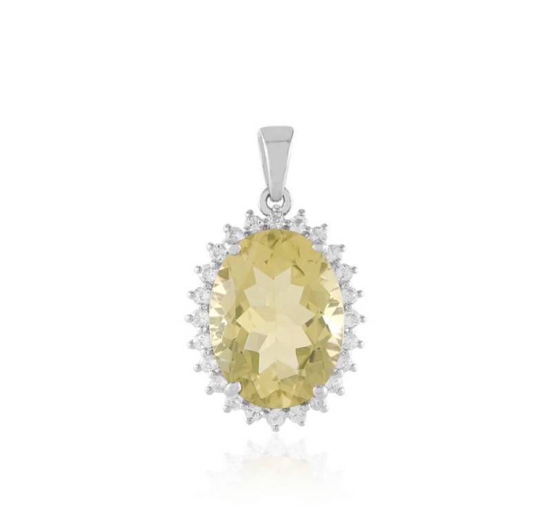 Cavill Kettenanhänger Cavill Sterlingsilber Anhänger mit 7,58 ct grünem Quarz & Topasen (1-tlg) von Cavill