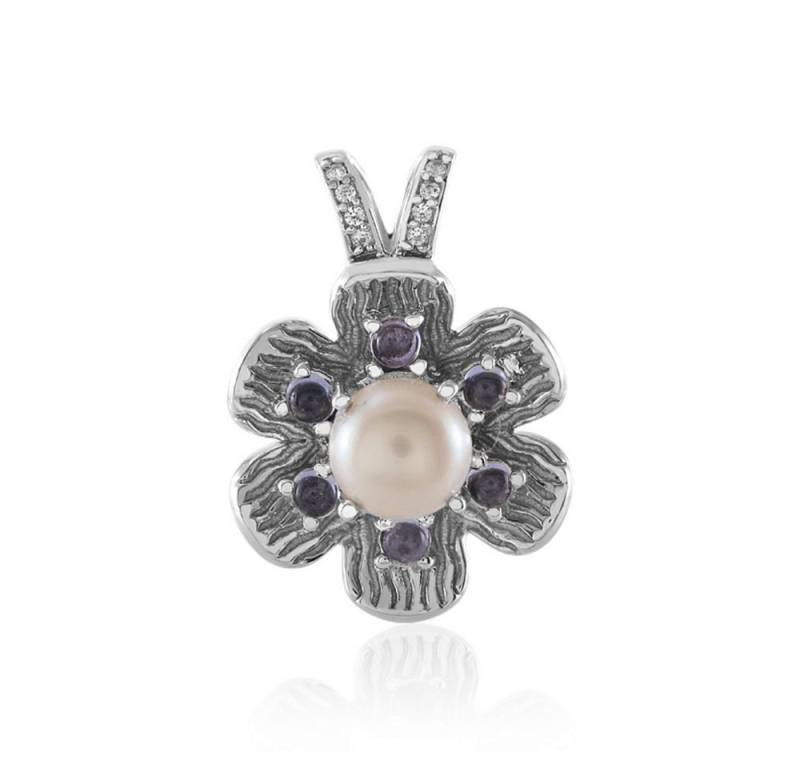 Cavill Kettenanhänger Cavill Sterling Silber Anhänger mit 7mm Perle, 0,43 ct Tansanit (1-tlg) von Cavill