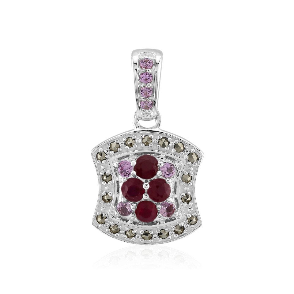 Cavill Anhänger Set Madagaskar Rubin & Rosa Saphir Silber Anhänger, 0,84ct (1-tlg) von Cavill