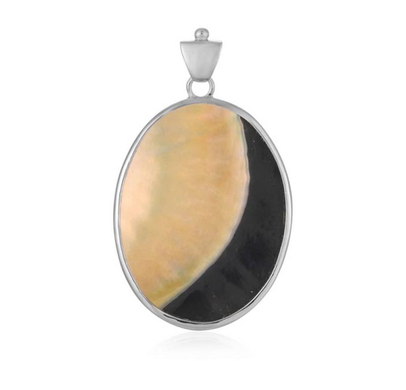 Cavill Kettenanhänger Perlmutt-Silberanhänger oval 52x31 mm, Bali Barong, matt schwarz (1-tlg) von Cavill