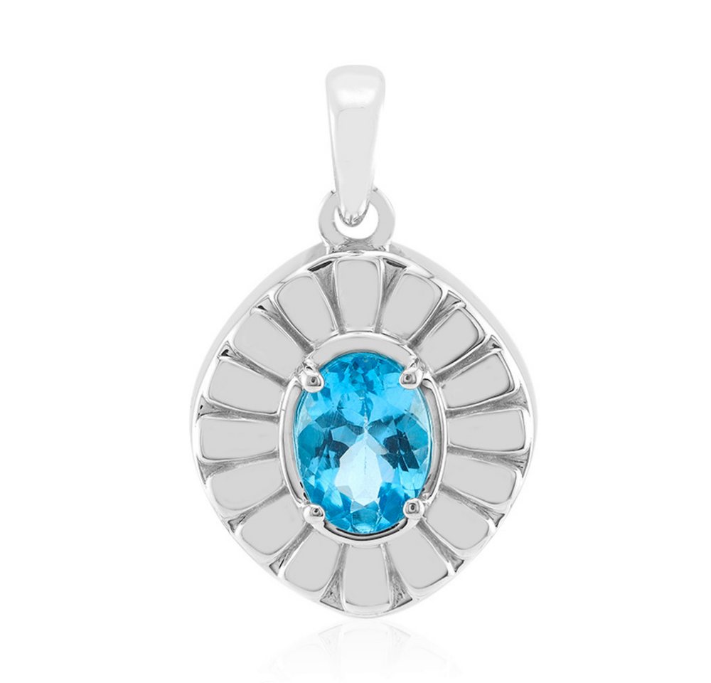 Cavill Kettenanhänger Cavill Silberanhänger 0,64 ct Apatit blau Oval 925 Silber Sonne (1-tlg) von Cavill